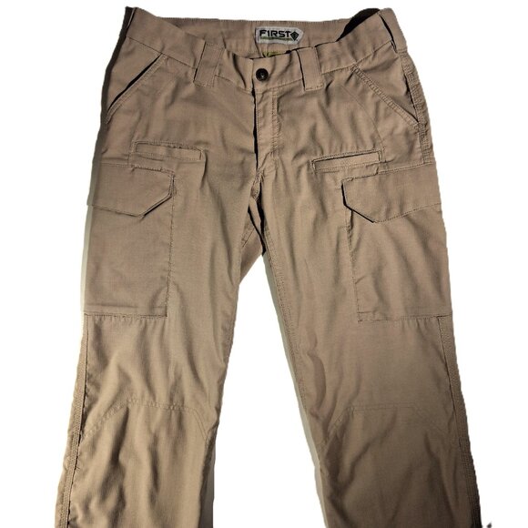 FIRST TACTICAL PANTS wms  8 Tall  Defender-124002  Tan  Pockets  Double Knee EUC - Picture 12 of 12